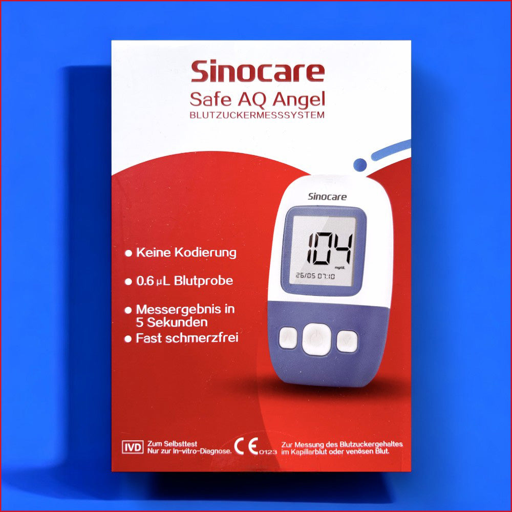 Sinocare Blutzuckermessgerät im Set – genau & schnell - Blutzuckermessgerät, Sinocare, Diabetes, ETH Meditec, Gesundheit, Harnsäureteststreifen, Lanzetten, Blutzucker, Teststreifen, medizinische Geräte