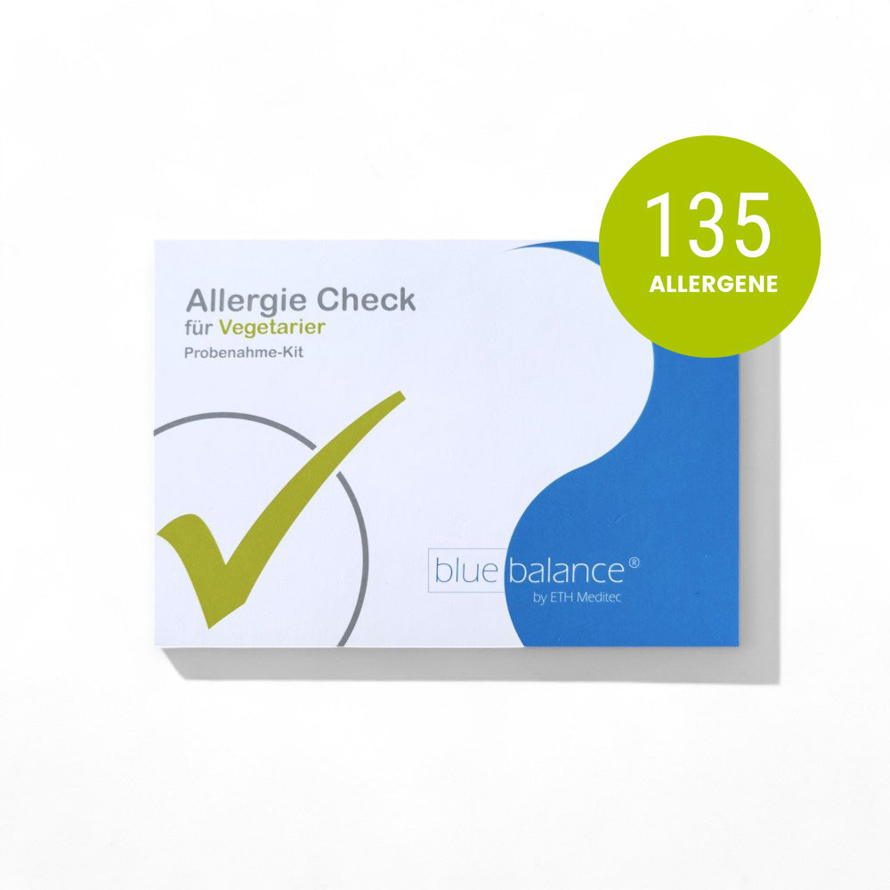 Allergietest Vegetarier mit 135 Allergene - Allergietest, Allergene, blue balance, ETH Meditec, Kreuzallergien, Pollen, Nüsse, Umwelt, Gesundheit, Test, Diagnosen, Zuhause, Selbsttest, baumpollen, Gräserpollen, Hülsenfrüchte, Schimmel, Nahrungsmittel, Kinder, Gesundheitstest, für Familie, Bluttest, Ergebnisse, allergische Reaktionen, Lebensmittelallergie