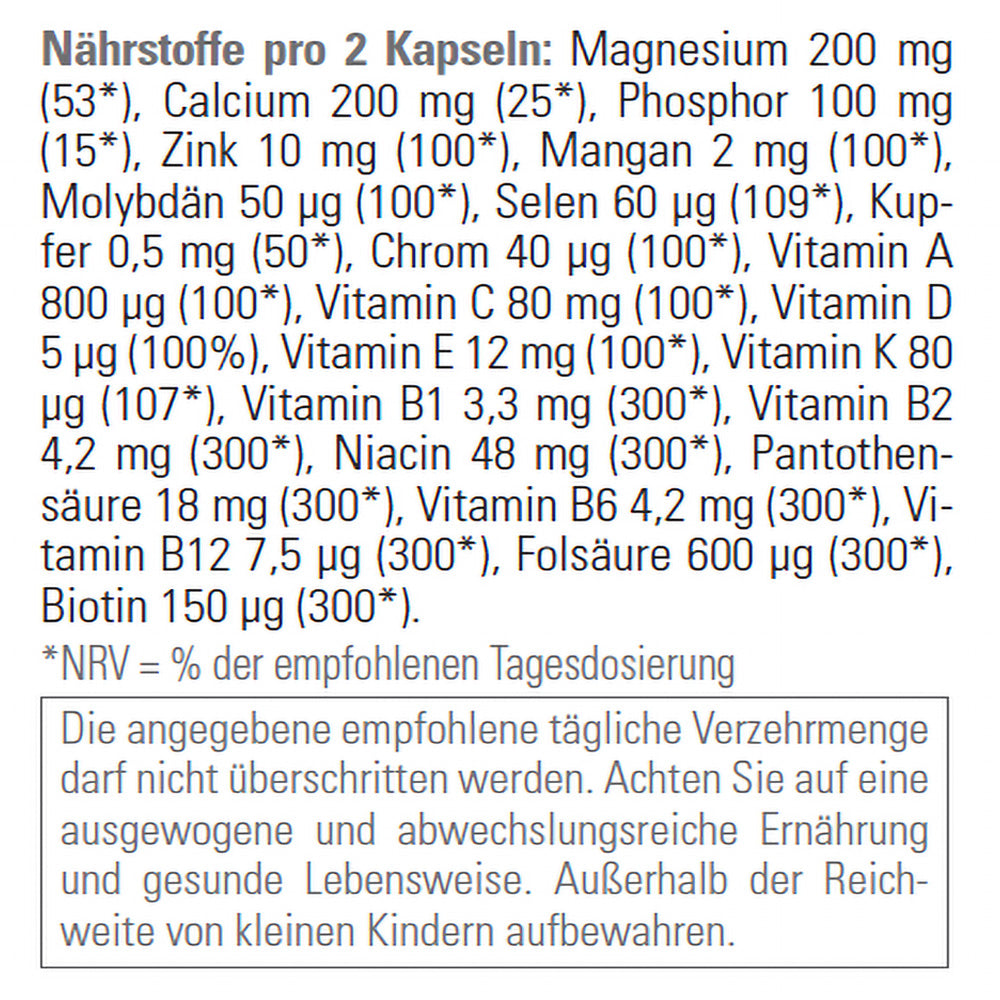 Genießen Sie die optimale Versorgung mit CENTRA-KOMPLEX: Magnesium, Calcium, Phosphor, Mangan, Vitamine, Mineralstoffe, Spurenelemente. Erhältlich bei VIOVIA und eth-meditec.shop.