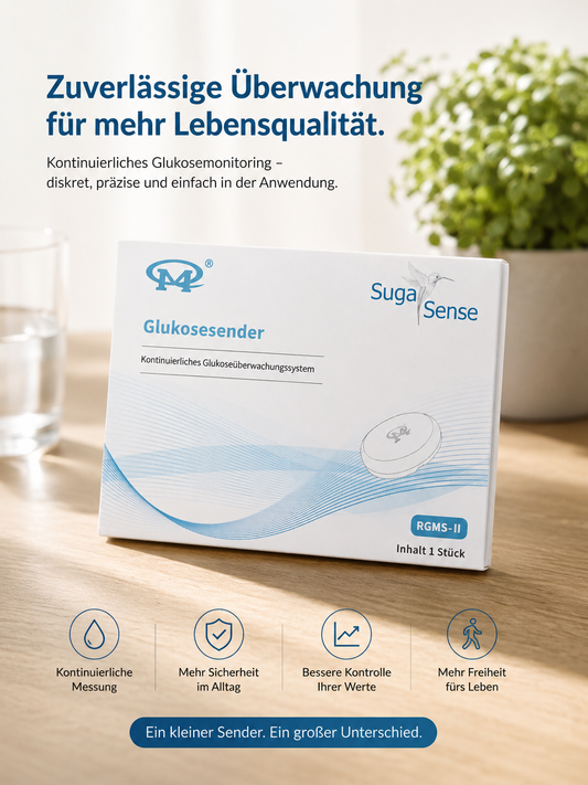 Glukosesender von Suga Sense, Glukose messen ohne Stechen