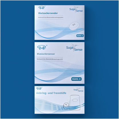 Optimale Blutzuckerüberwachung ohne Nadel -  Blutzuckermessung, Sparpaket, Monatspack, Monat-Komplettpaket, Suga Sense, Innovation, Diabetes, Gesundheit, Präzisionsmessung, Alltagsintegration, Kontrolle, Technologie, Lebensstil