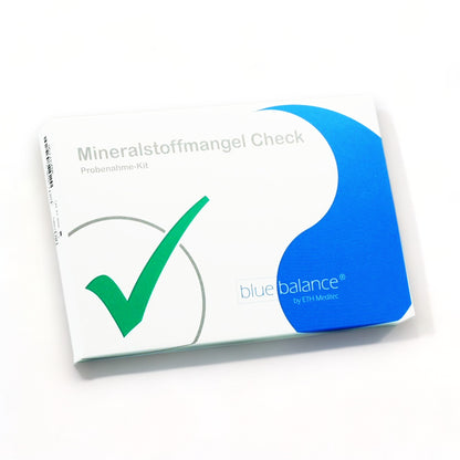 Sorgen Sie für ein Gleichgewicht Ihrer Mineralstoffe mit dem blue balance® Mineralstoffmangeltest. Einfach eine Blutprobe entnehmen, an das zertifizierte Labor senden und detaillierte Informationen über die Werte von Magnesium, Kalzium, Eisen, Ferritin und Natrium erhalten. Frühzeitige Erkennung ermöglicht gezielte Maßnahmen